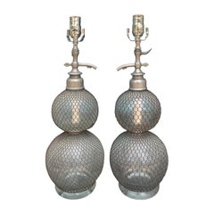 Pair of English Seltzer Bottles as Table Lamps by B.A. & Co of London
