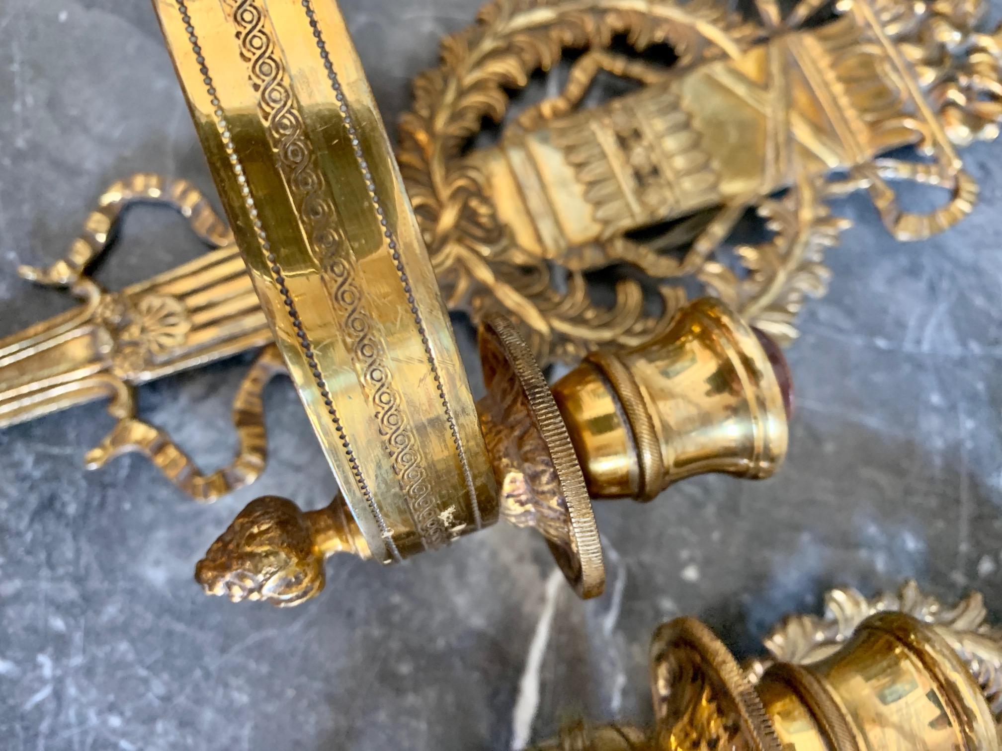 Pair 20th Century French Empre Style Bronze Wall Sconces For Sale 6