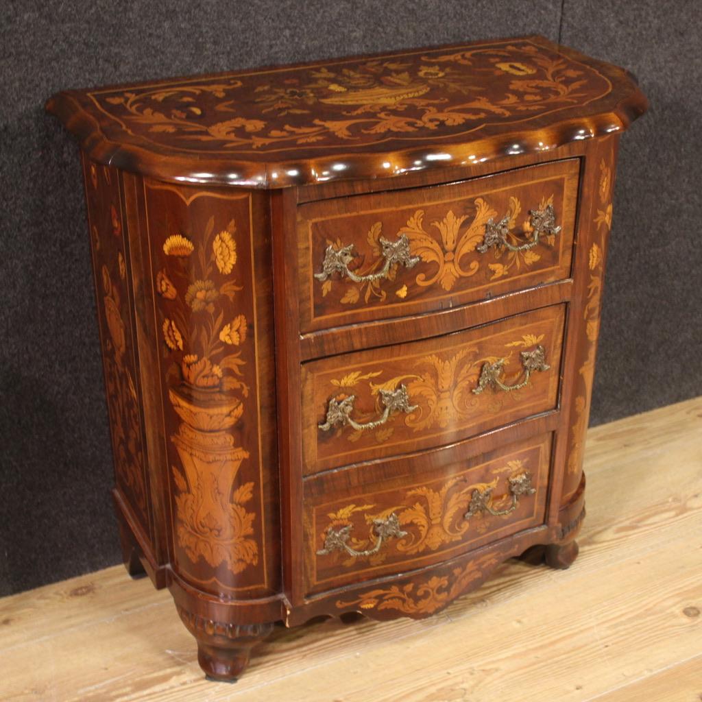 Pair 20th Century Inlaid Wood Dutch Bedside Tables, 1960s For Sale 10