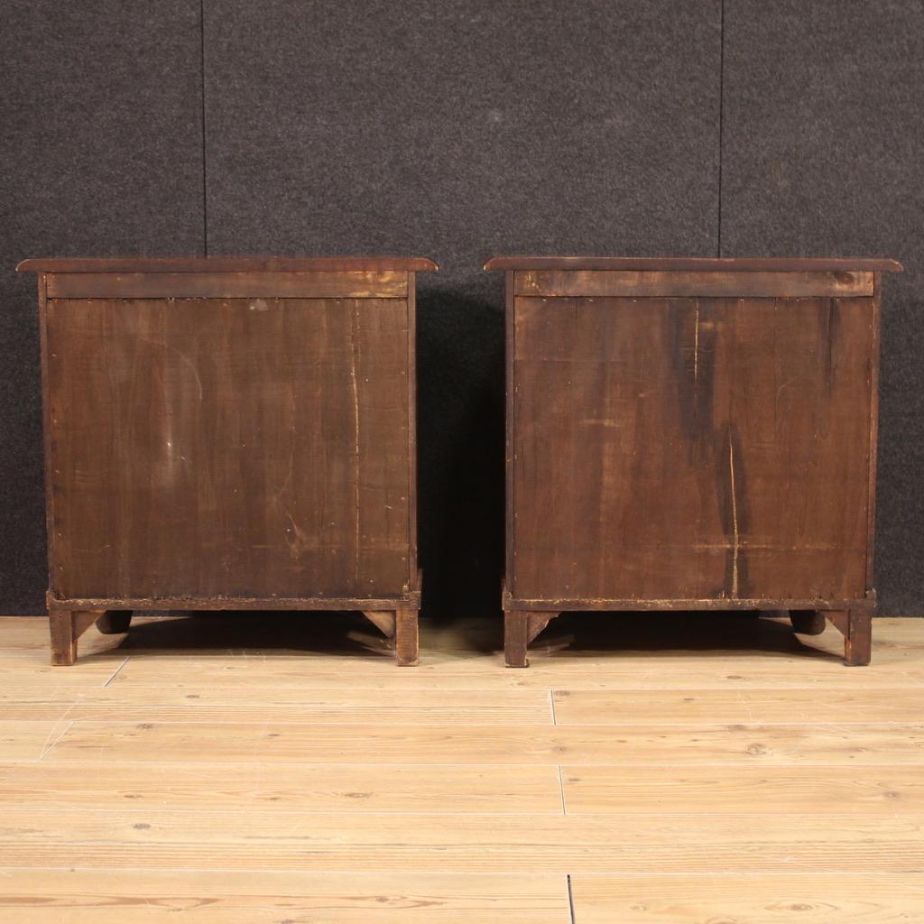Pair 20th Century Inlaid Wood Dutch Bedside Tables, 1960 16
