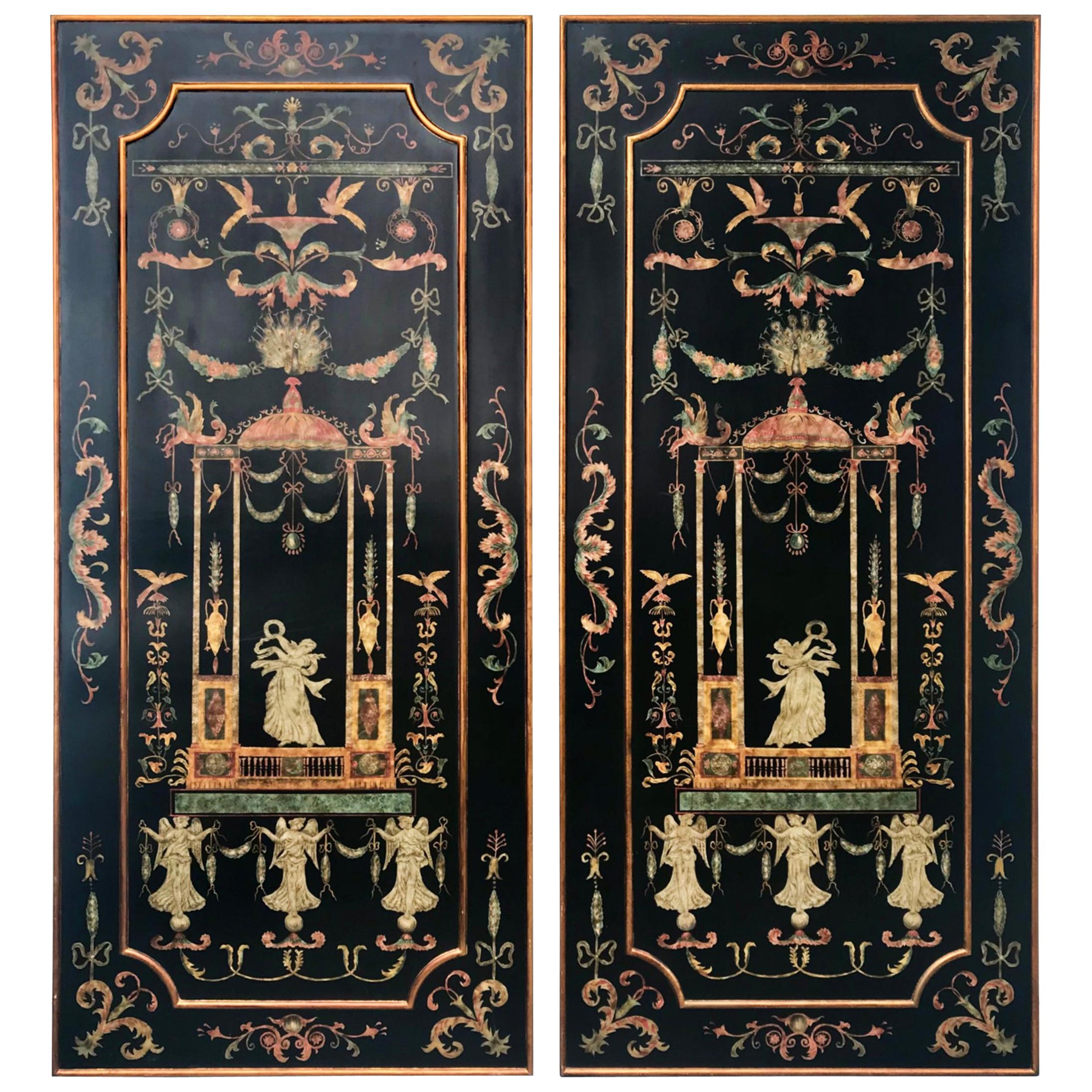 Pair of 20th Century Large Venetian Renaissance Revival Wood Panels For Sale