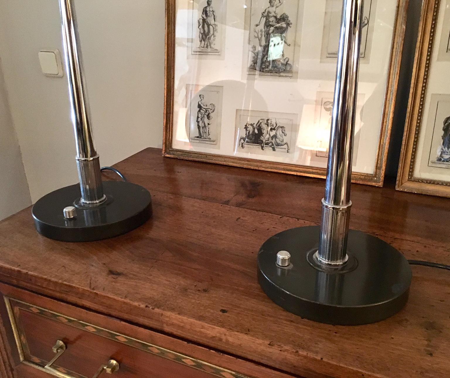 Schreibtisch-Tischlampen aus der Mitte des 20. Jahrhunderts, Paar im Angebot 4