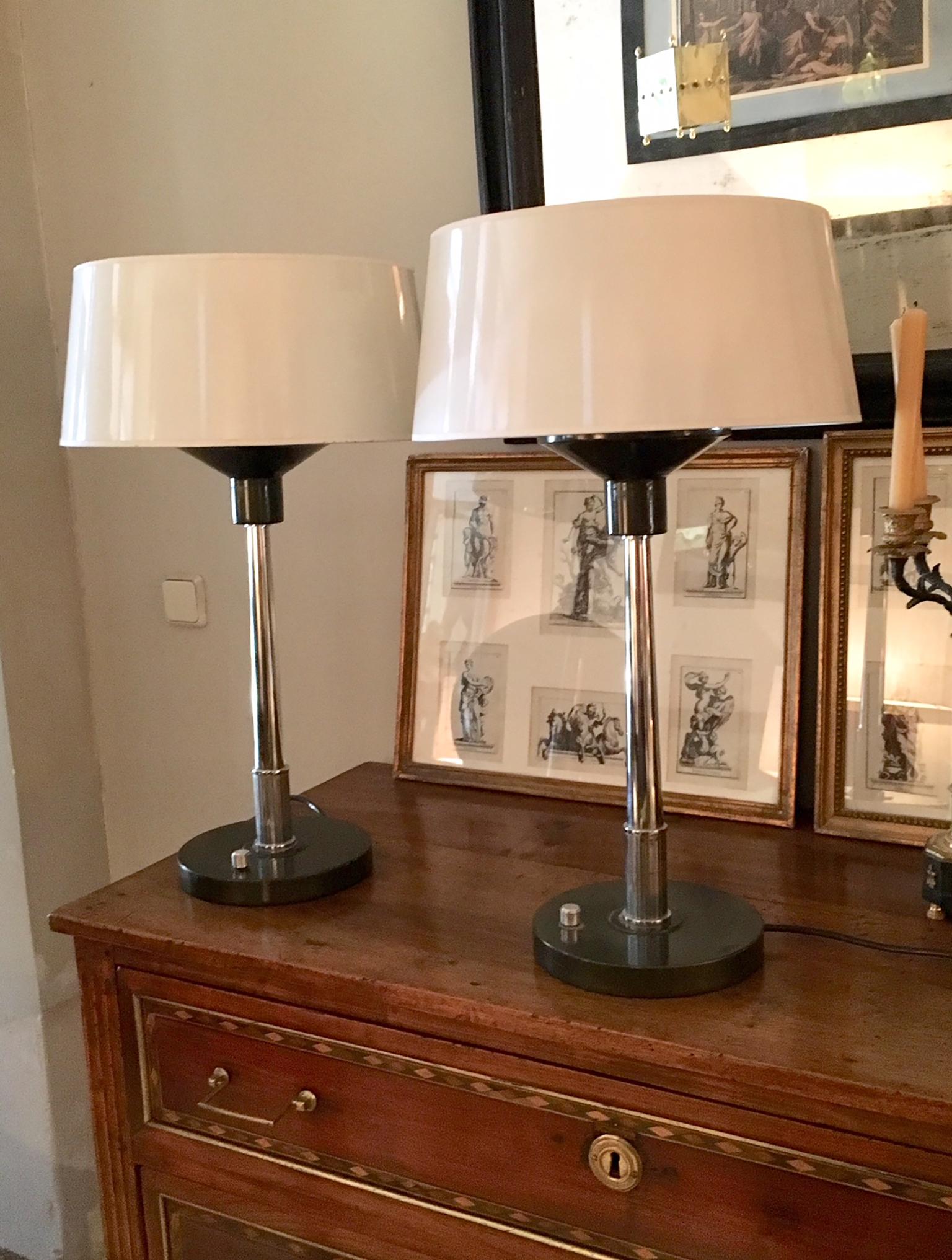 Schreibtisch-Tischlampen aus der Mitte des 20. Jahrhunderts, Paar im Angebot 5