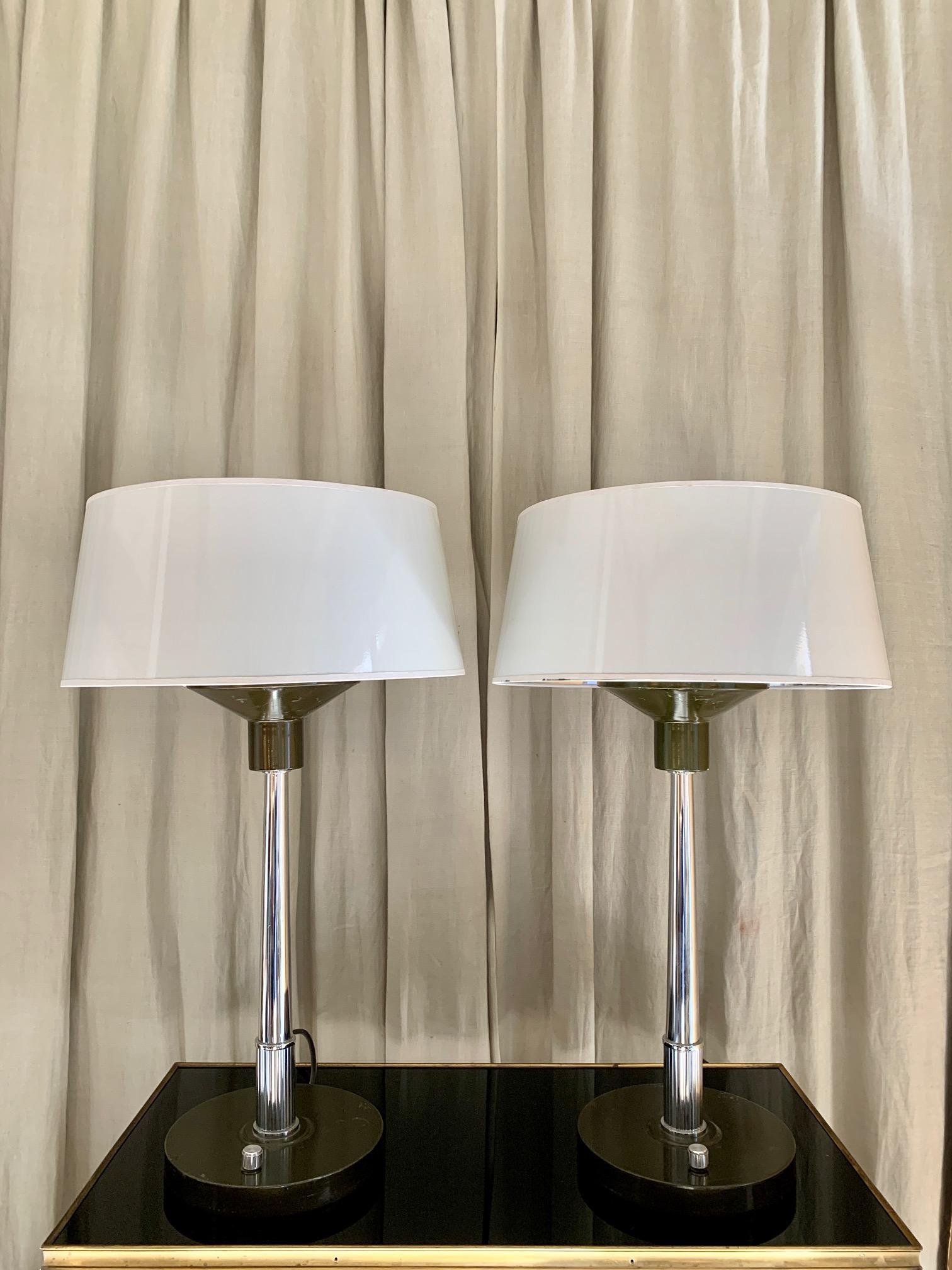 Paire de lampes de table de bureau du milieu du XXe siècle du XXe siècle en vente 10