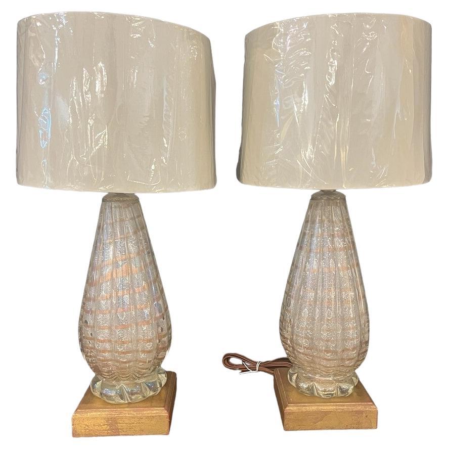 Lucite and Gold Leaf Shell lamps with shades. USA 20th C at 1stDibs ...