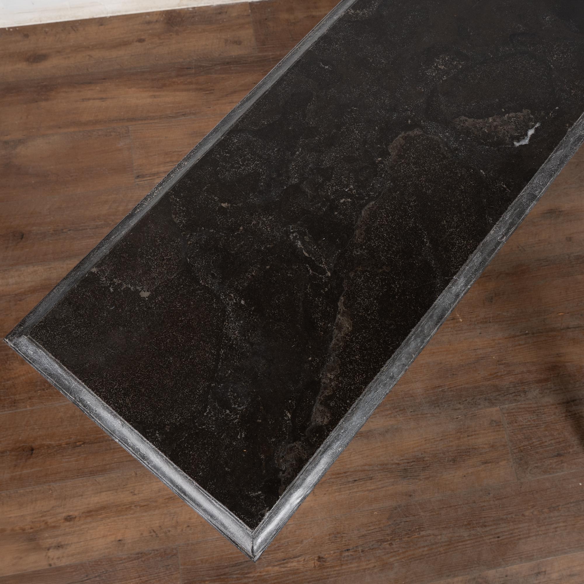 Pair, 20th Century Narrow White Swedish Marble-Top Console Tables For Sale 5