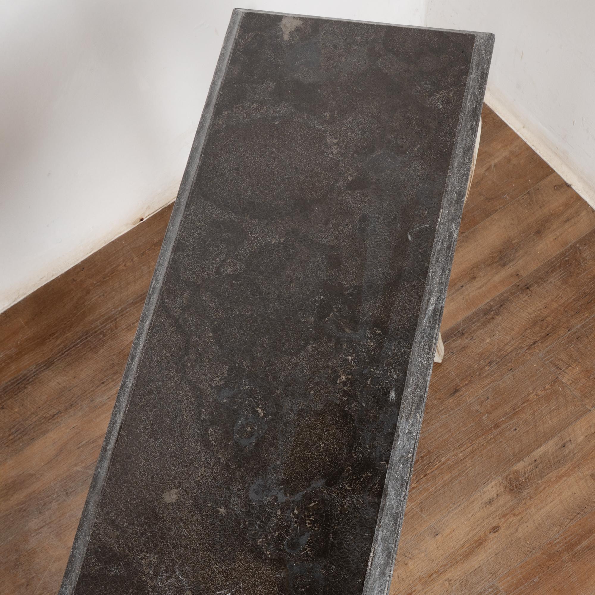 Pair, 20th Century Narrow White Swedish Marble-Top Console Tables For Sale 2