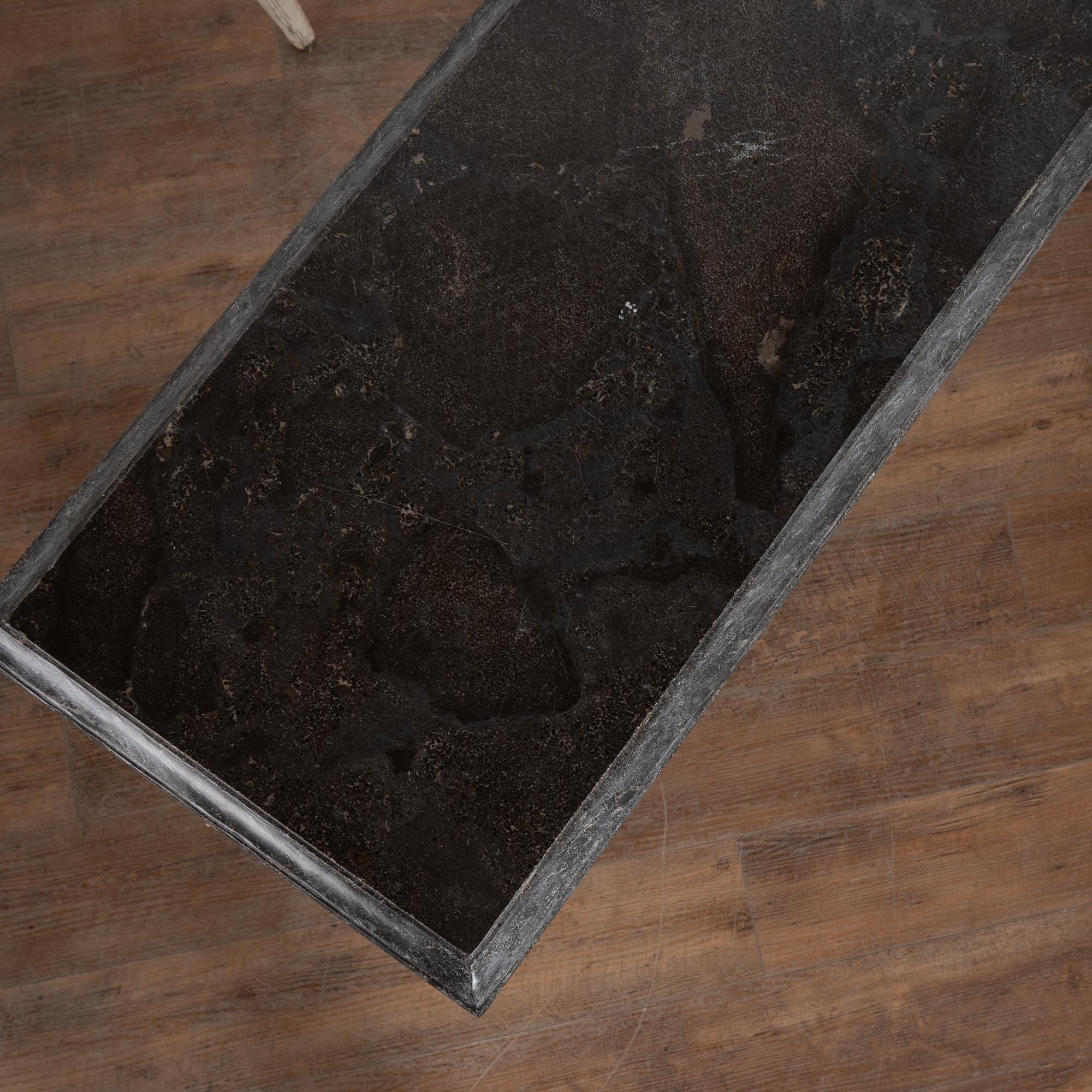 Pair, 20th Century Narrow White Swedish Marble-Top Console Tables For Sale 3