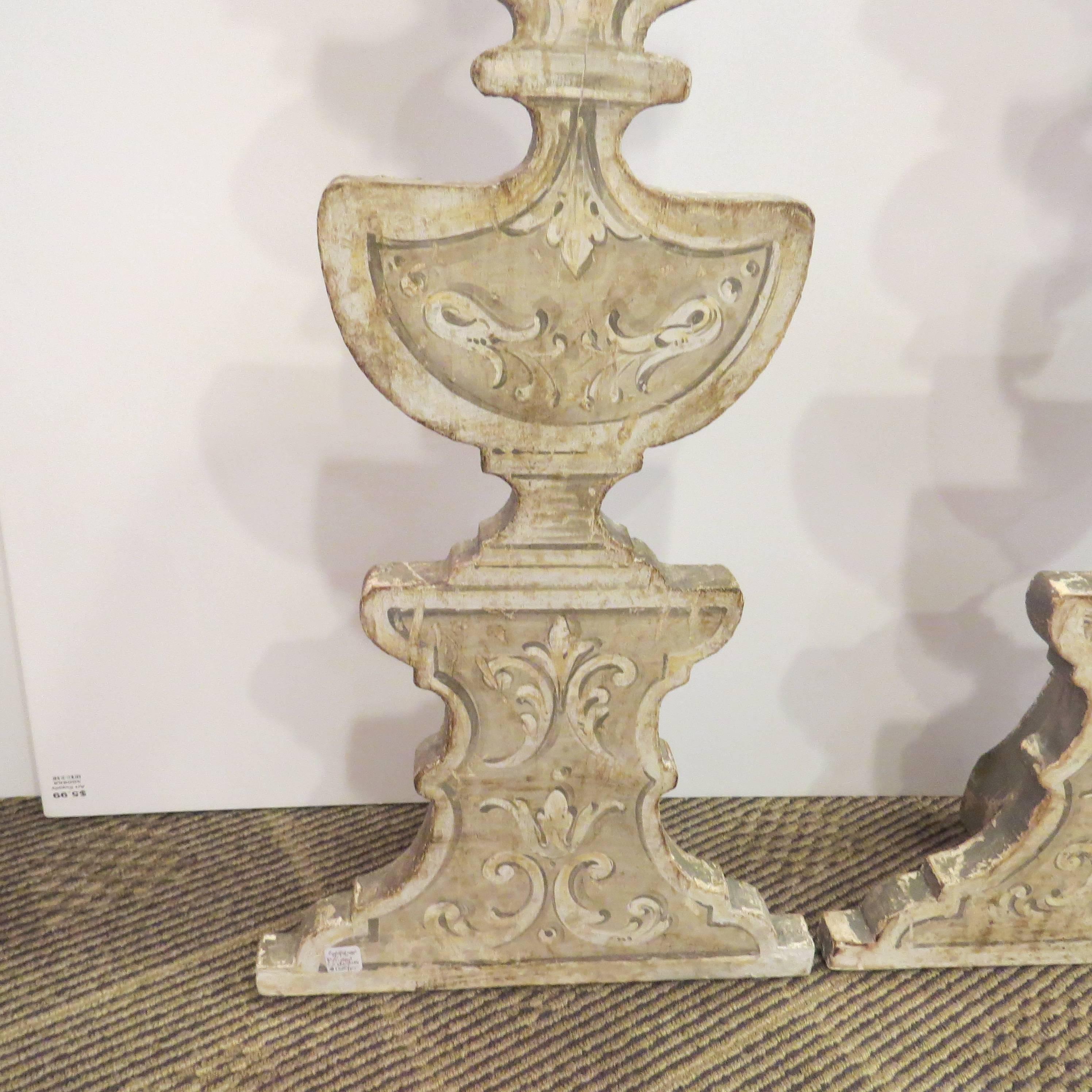 Pair of 20th Century Painted Candlesticks In Good Condition For Sale In Tulsa, OK