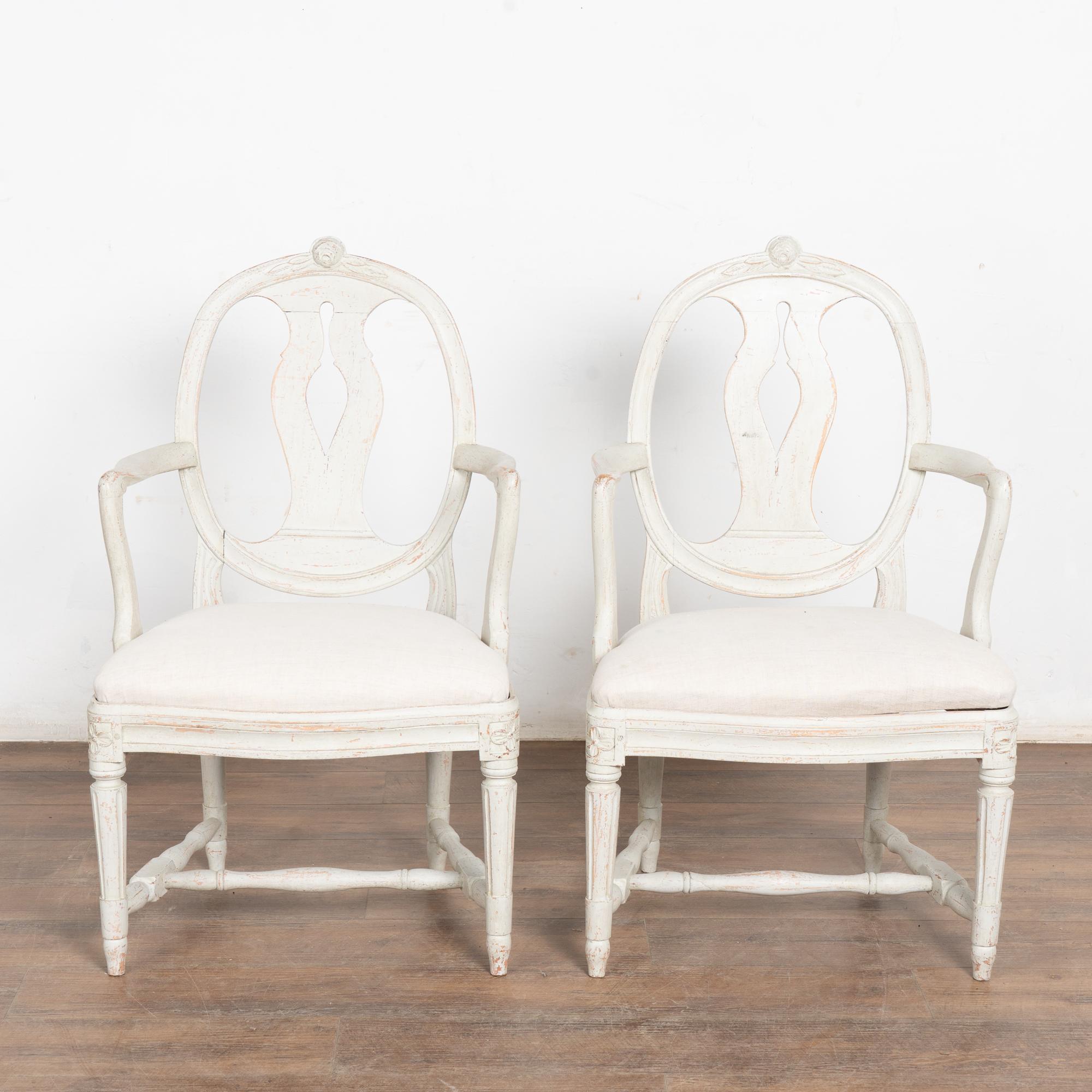 Pair, 20th Century Swedish Gustavian Style Armchairs In Good Condition For Sale In Round Top, TX
