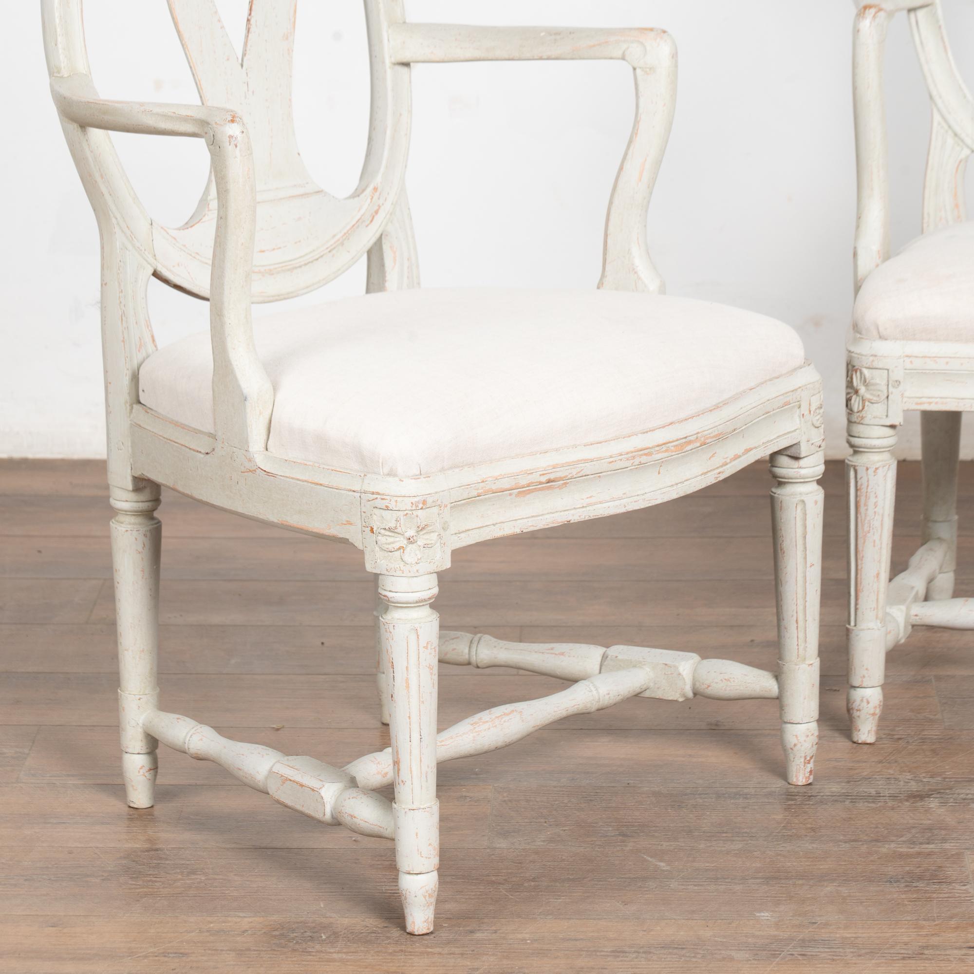 Pair, 20th Century Swedish Gustavian Style Armchairs For Sale 4