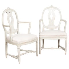 Pair, 20th Century Swedish Gustavian Style Armchairs