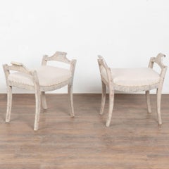 Pair, 20th Century Swedish Gustavian Style Tabouret Stools