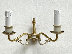 Pair of 20th Century Tole Style Two-Light Sconces, German, 1960s