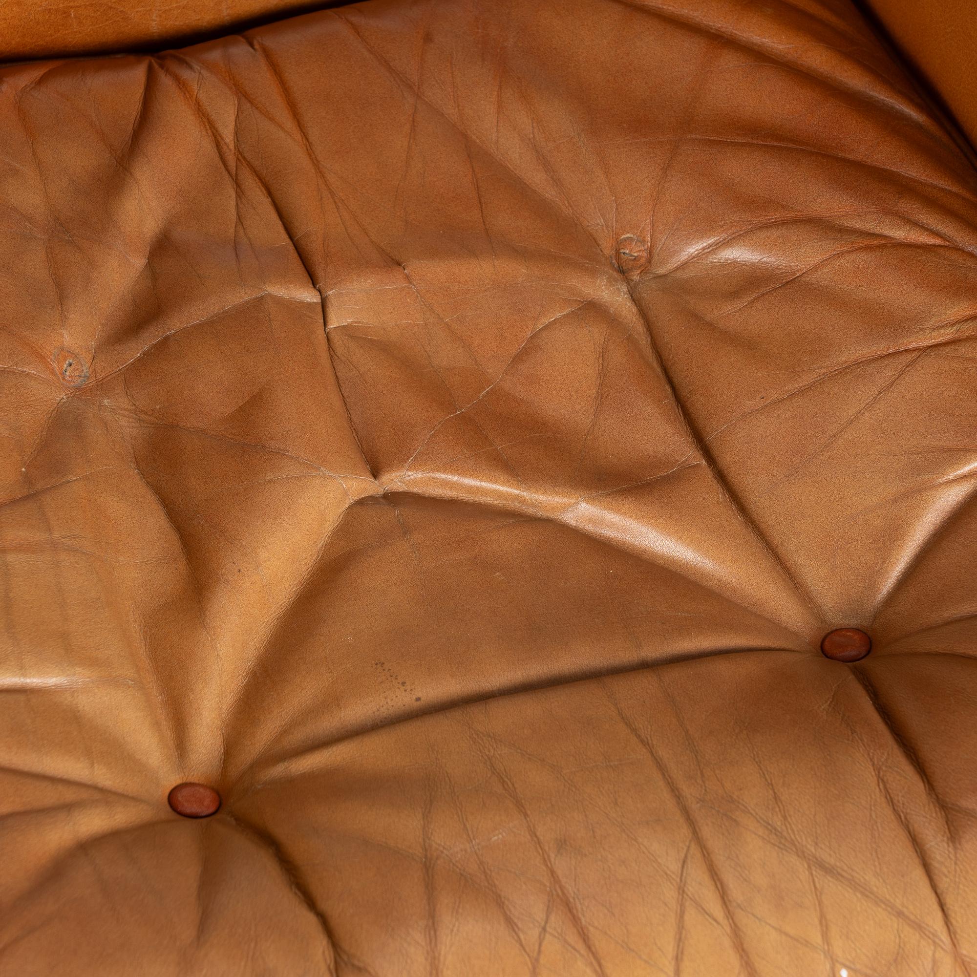 Pair, 20th Century Vintage Leather Wingback Armchairs, Denmark For Sale 6