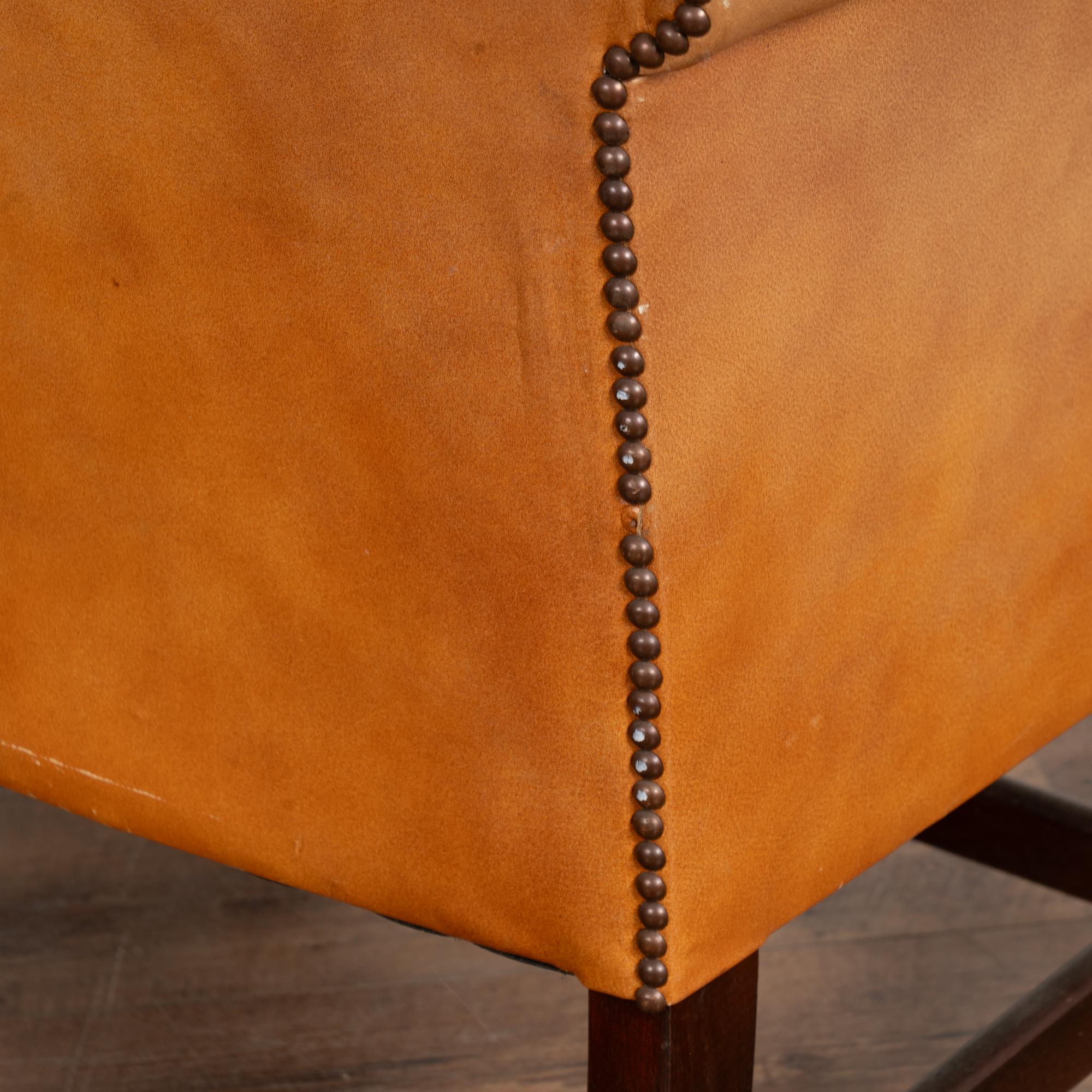 Pair, 20th Century Vintage Leather Wingback Armchairs, Denmark For Sale 8
