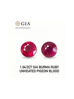 Pareja 1,04 qt Certificado GIA Rubí de Birmania natural sin calentar color sangre de paloma