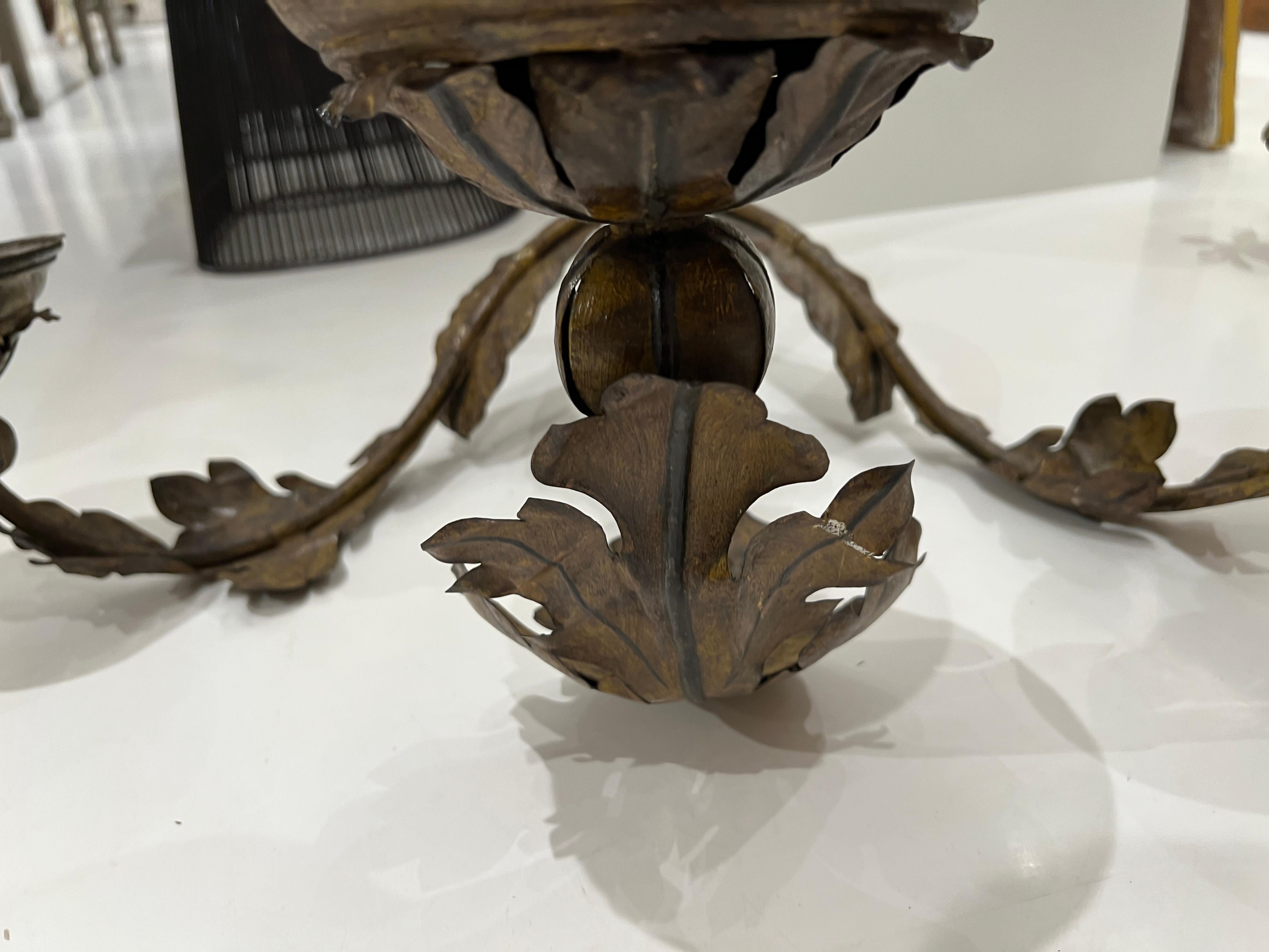 Pair of Sconces, 3 Arm, 18th Century In Fair Condition For Sale In New Orleans, LA