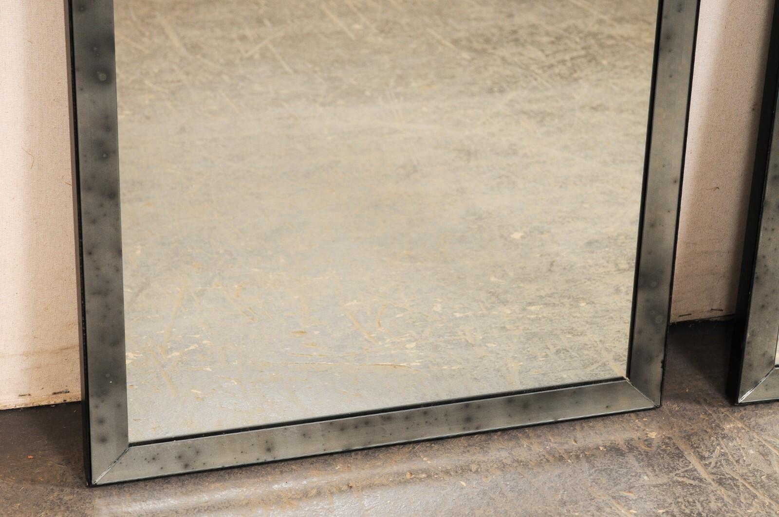 Pair 4' Tall Artisan Mirrors w/Gold Starburst Accents & Antiqued Glass Surrounds 2