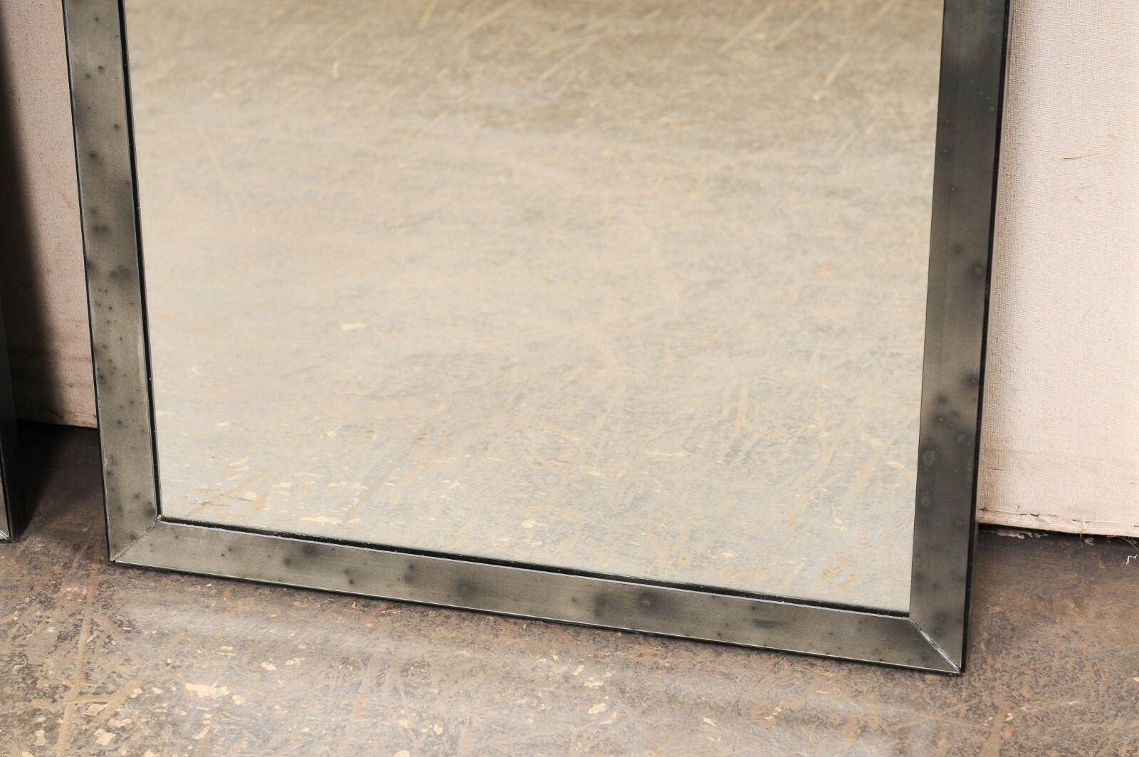 Pair 4' Tall Artisan Mirrors w/Gold Starburst Accents & Antiqued Glass Surrounds 4