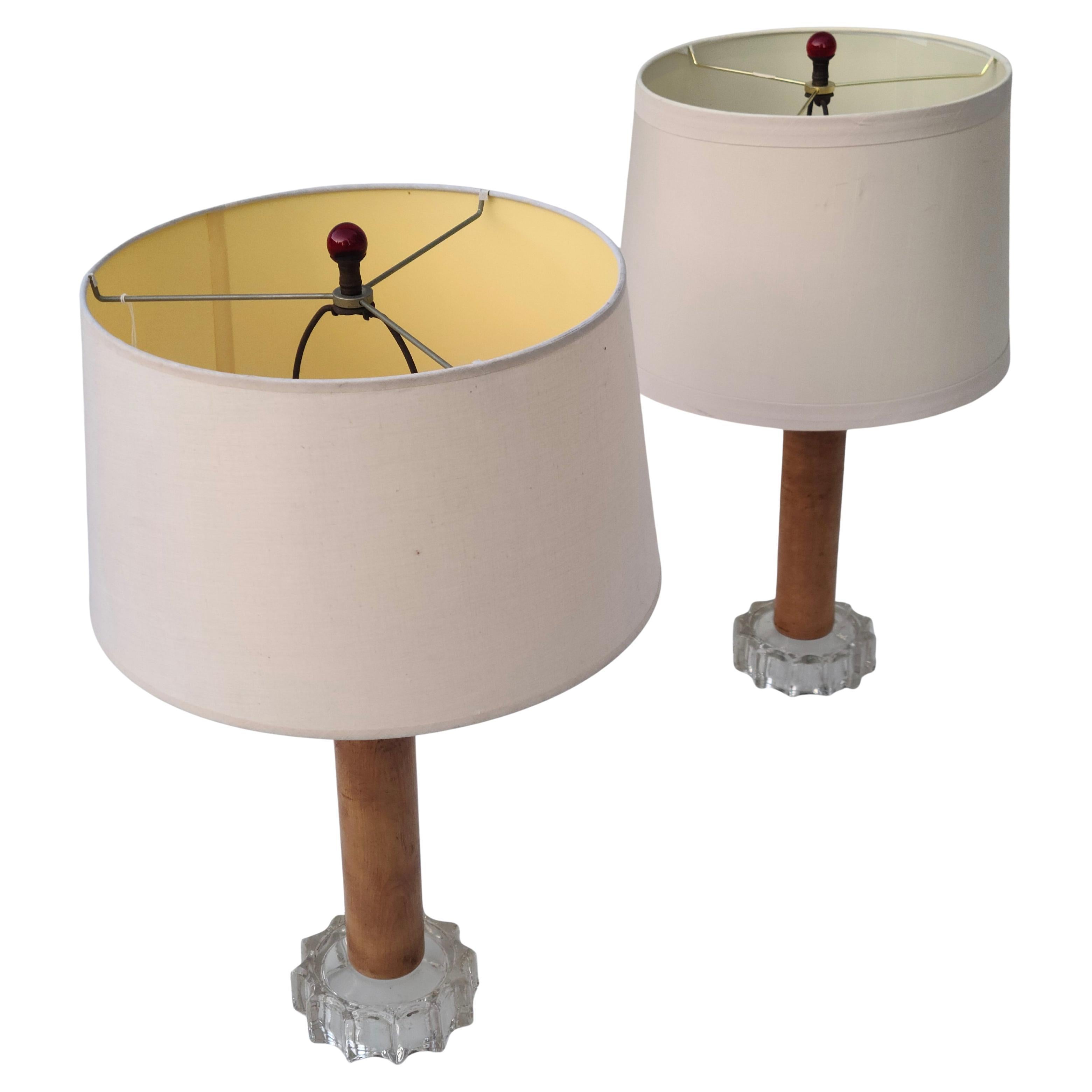 Pair 40's Modern Table Lamps by Otto Guggenheim In Good Condition For Sale In Fraser, MI