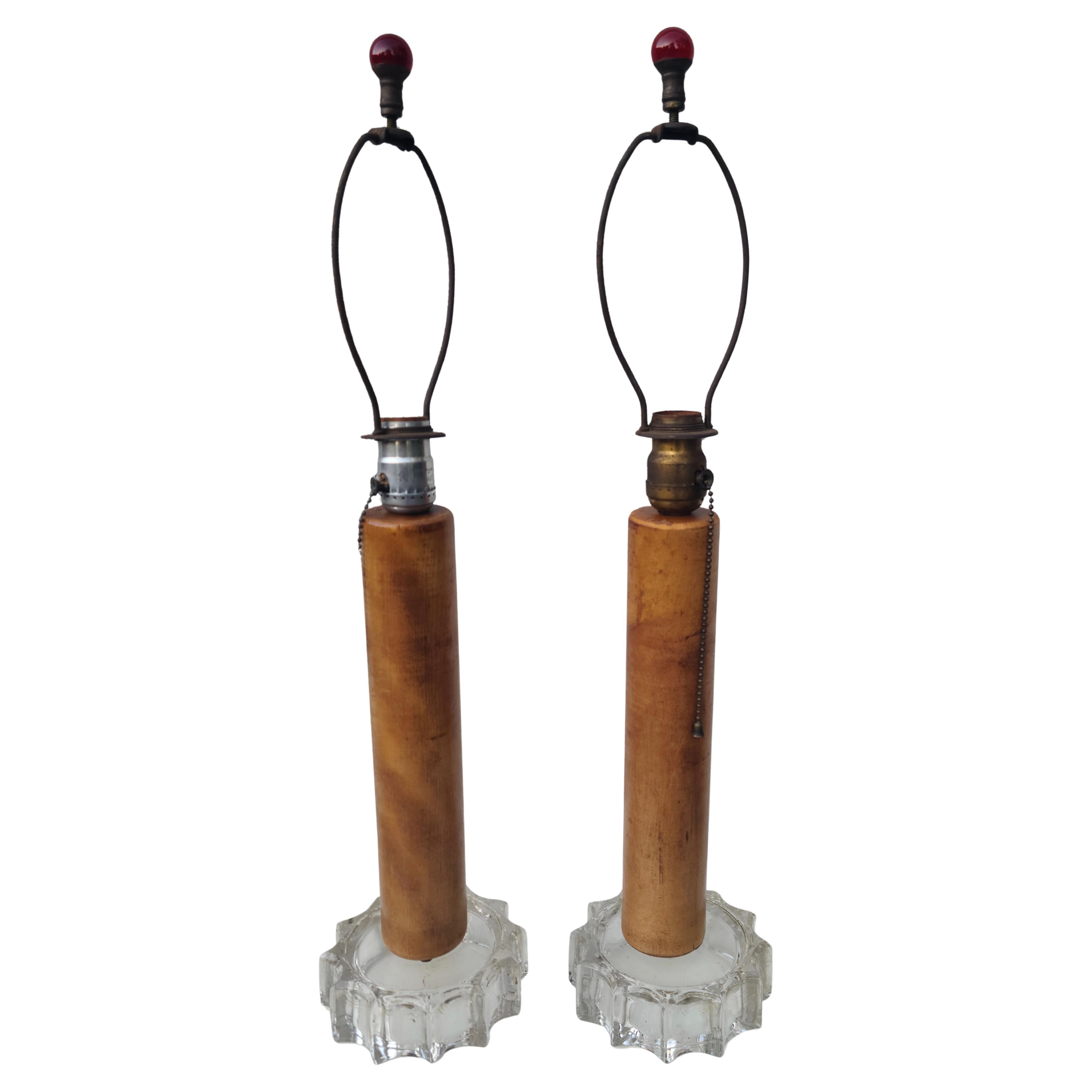 Pair 40's Modern Table Lamps by Otto Guggenheim For Sale 2