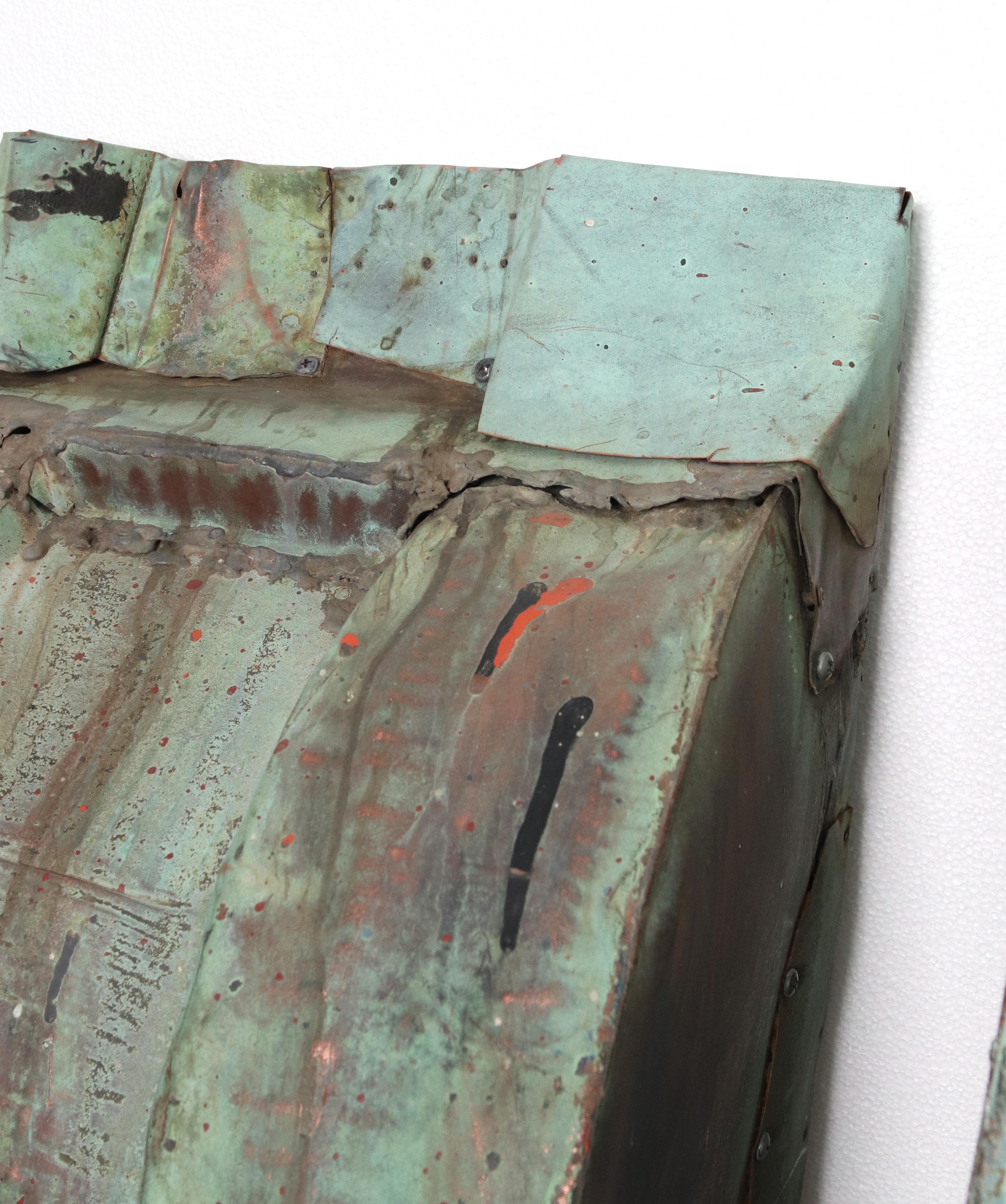 Pair 41.5 in. Reclaimed Antique Verdigris Copper Corbels For Sale 5