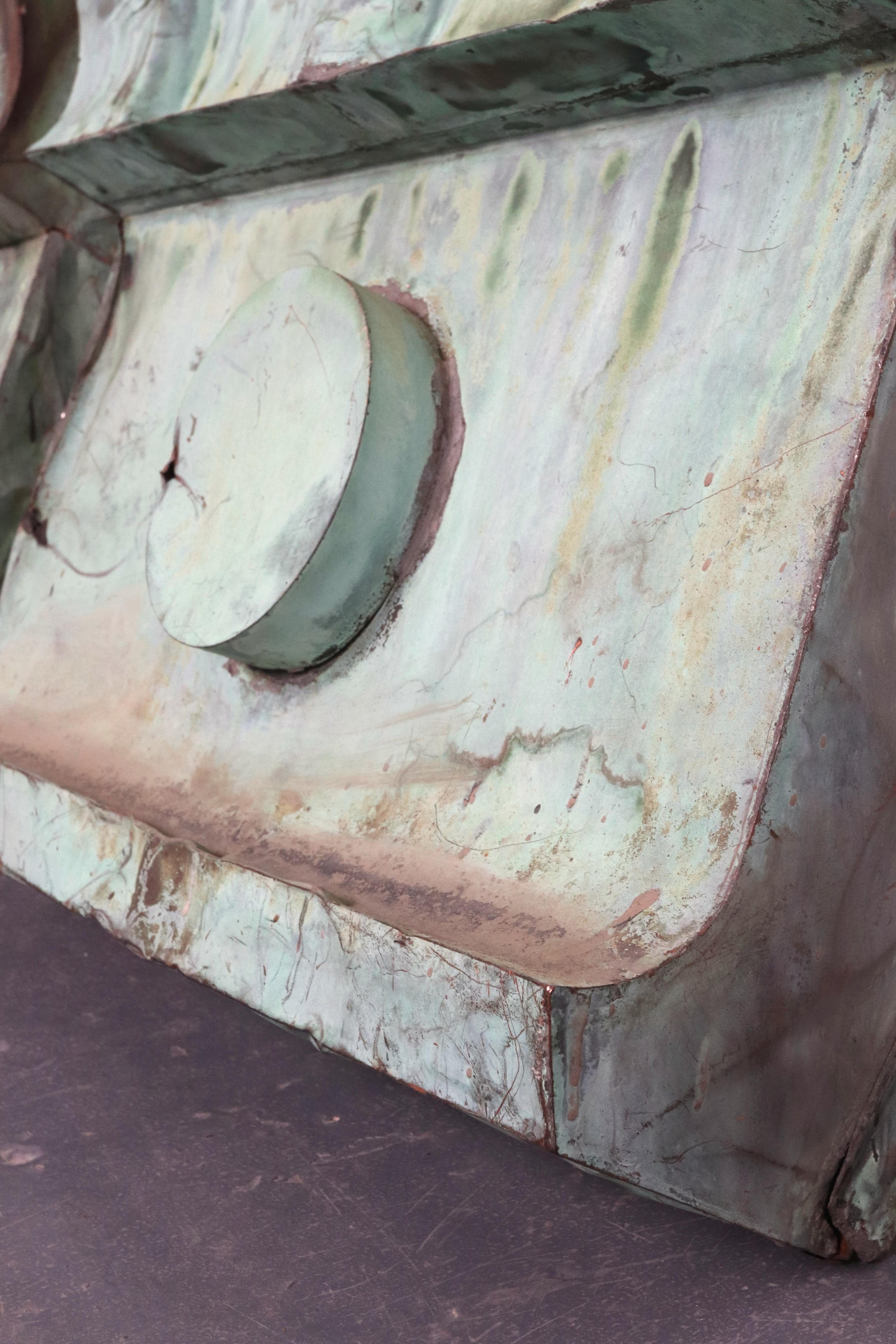 Pair 41.5 in. Reclaimed Antique Verdigris Copper Corbels For Sale 8