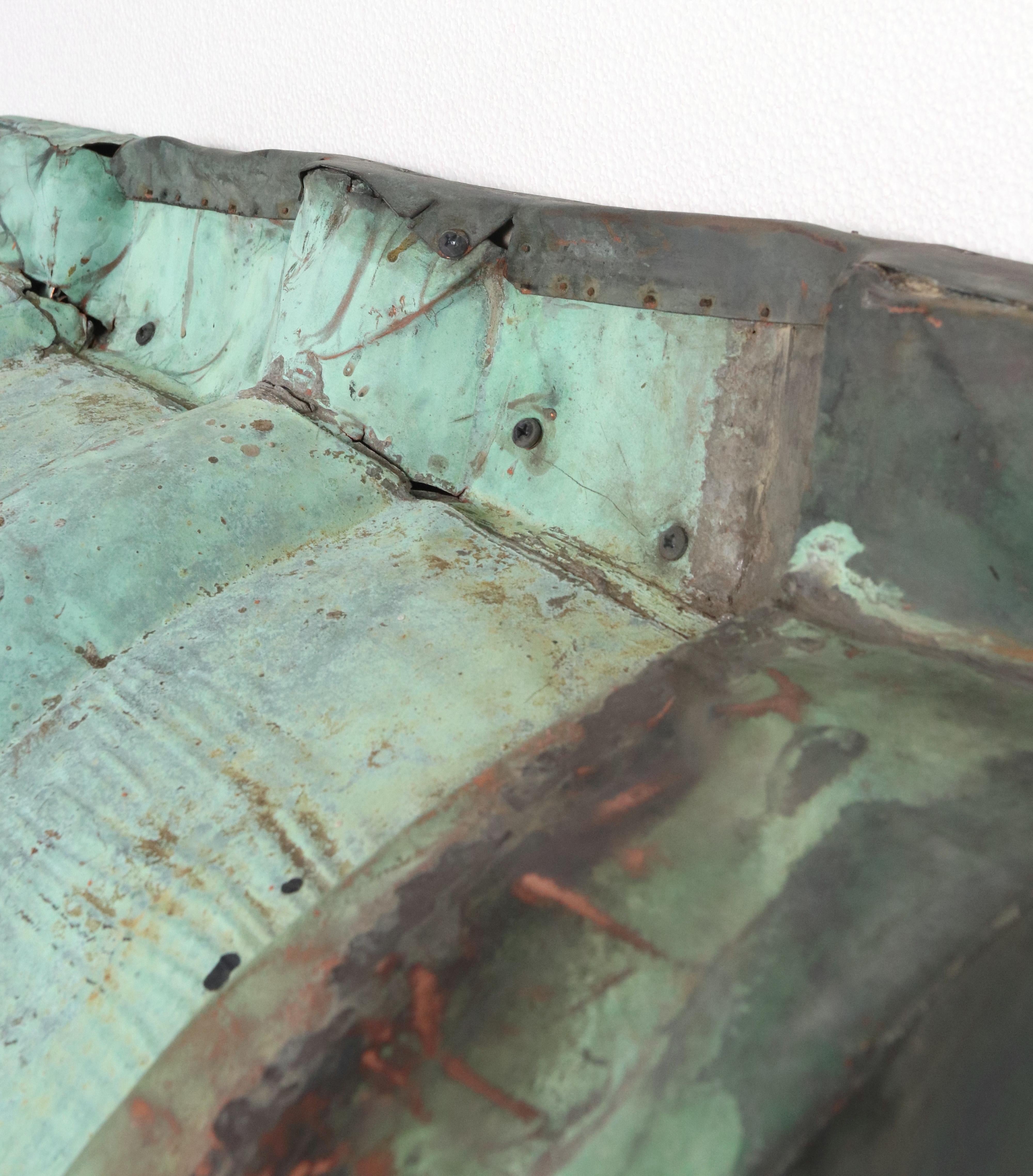 Pair 41.5 in. Reclaimed Antique Verdigris Copper Corbels For Sale 1