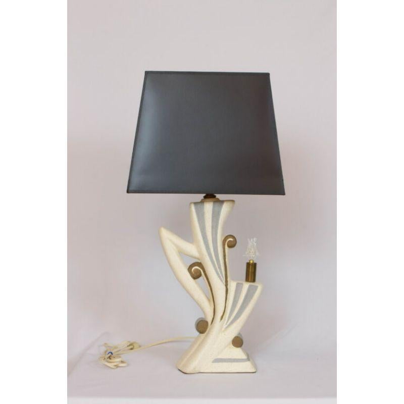 Mid-Century Modern Pair 50’s Plasterware Lamps For Sale