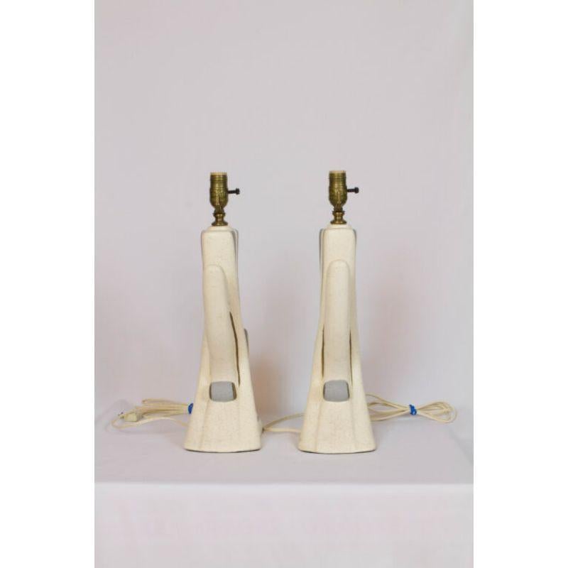 Pair 50’s Plasterware Lamps In Excellent Condition For Sale In Canton, MA