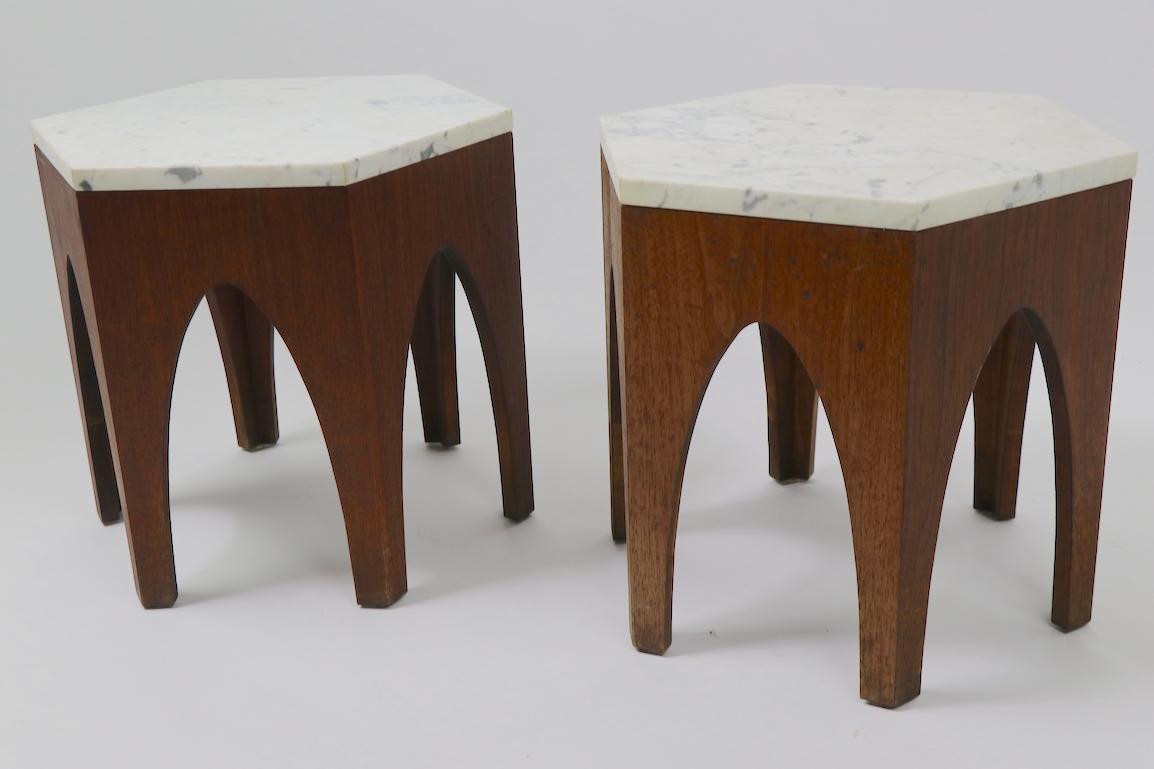 Pair of 6 Sided Probber Style Tables 3