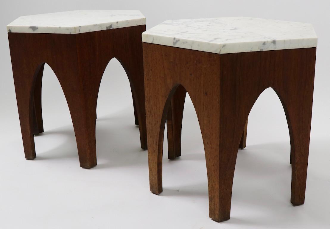 Pair of 6 Sided Probber Style Tables 5