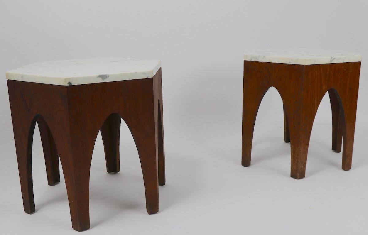 Pair of 6 Sided Probber Style Tables 6