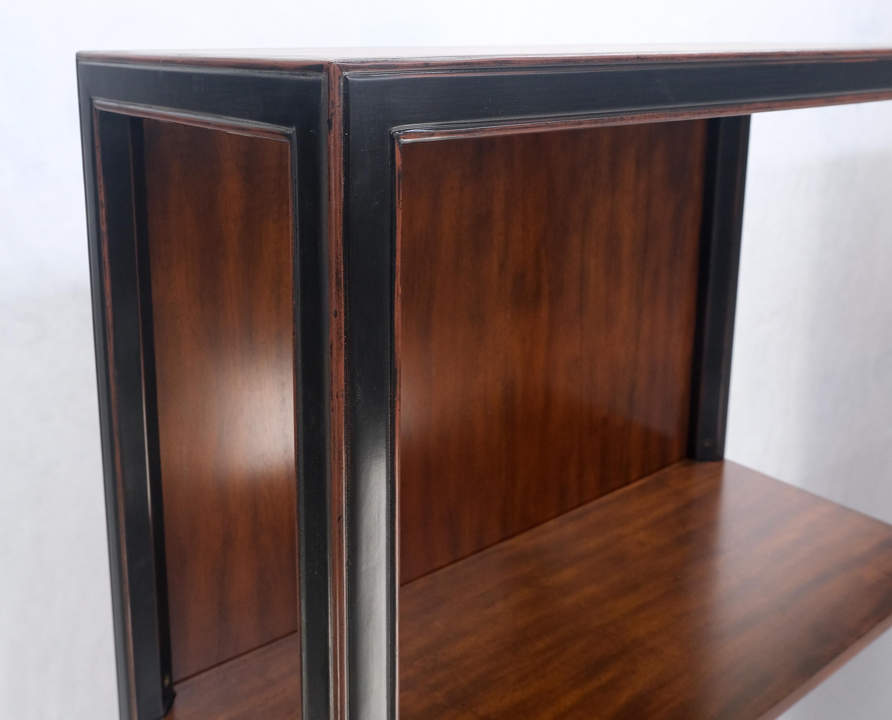 Pair 7.5' Tall Custom Mahogany Etageres Adjustable Shelves Dresser Drawers MINT! For Sale 4
