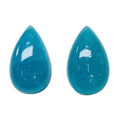 Pair 8.49 Ct GIA Certified Natural Paraiba Brazil Cabochon Neon blue color Pair 8.49 Ct GIA Certified Natural Paraiba Brazil Cabochon Neon blue color