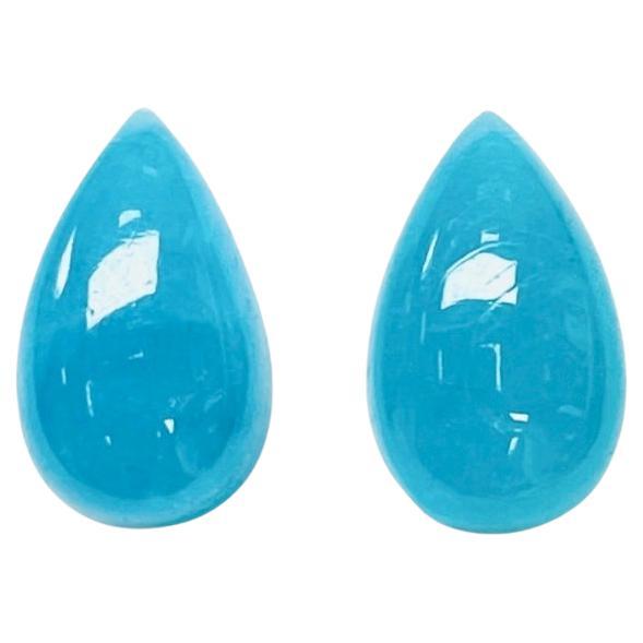 Pareja 8,49 qt Cabujón natural de Paraiba Brasil certificado por la GIA Color azul neón en venta