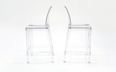 Pair of Acrylic "Ghost" Counter Bar Stools, Philippe Starck for Kartel, Like New