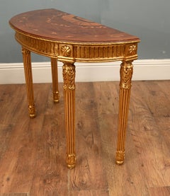 Paire de tables console Adams Regency Demi Lune Hall Table Gilt