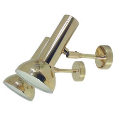 Pair Adjustable German Brass Wall Lights by Cosack, 1960s to 1970s