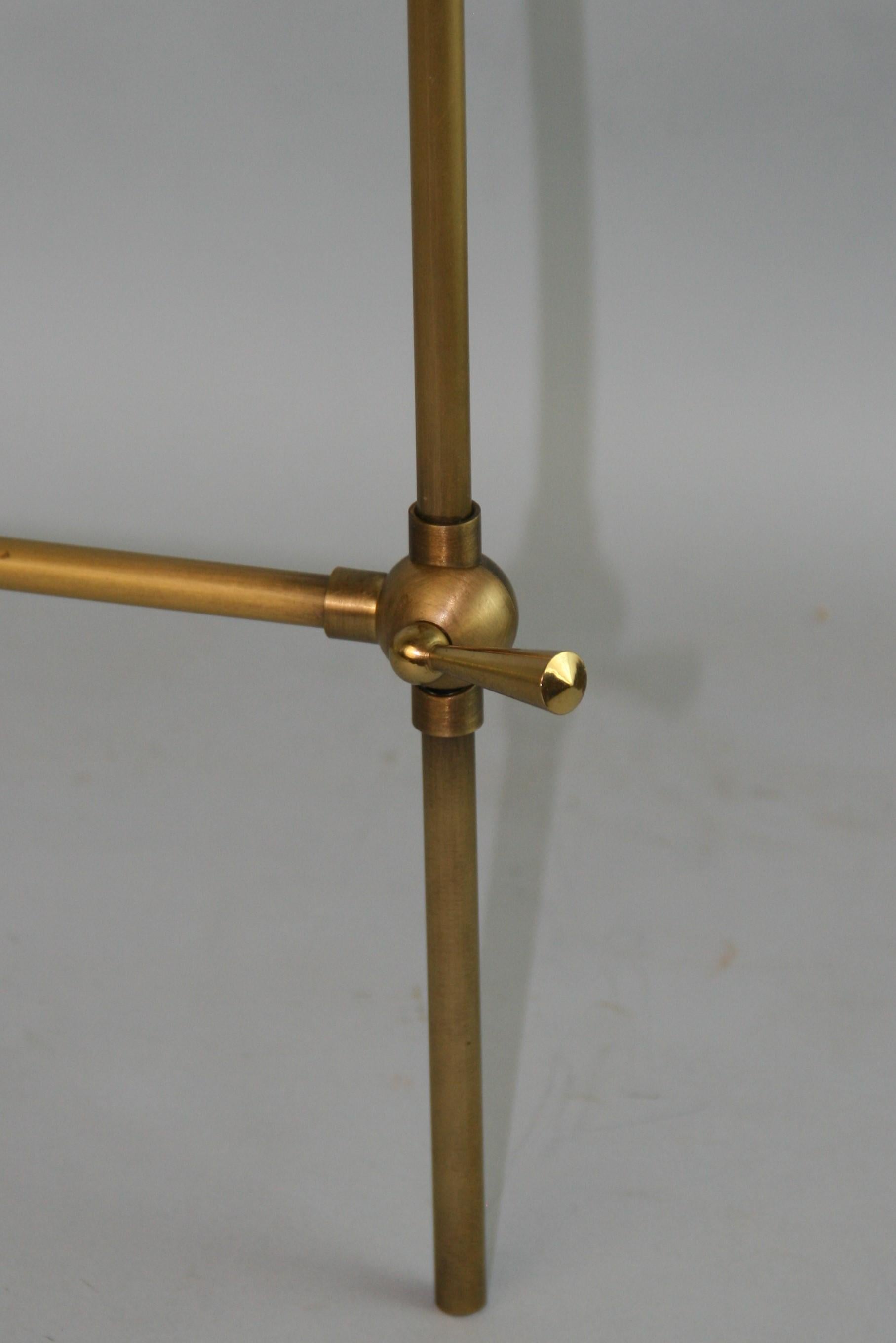 Brass  Pair Adjustable Wall Sconces  For Sale