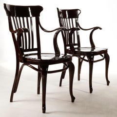 Pair of Adolf Loos Armchairs Chairs Cafe Capua Vienna, Thonet, 1913