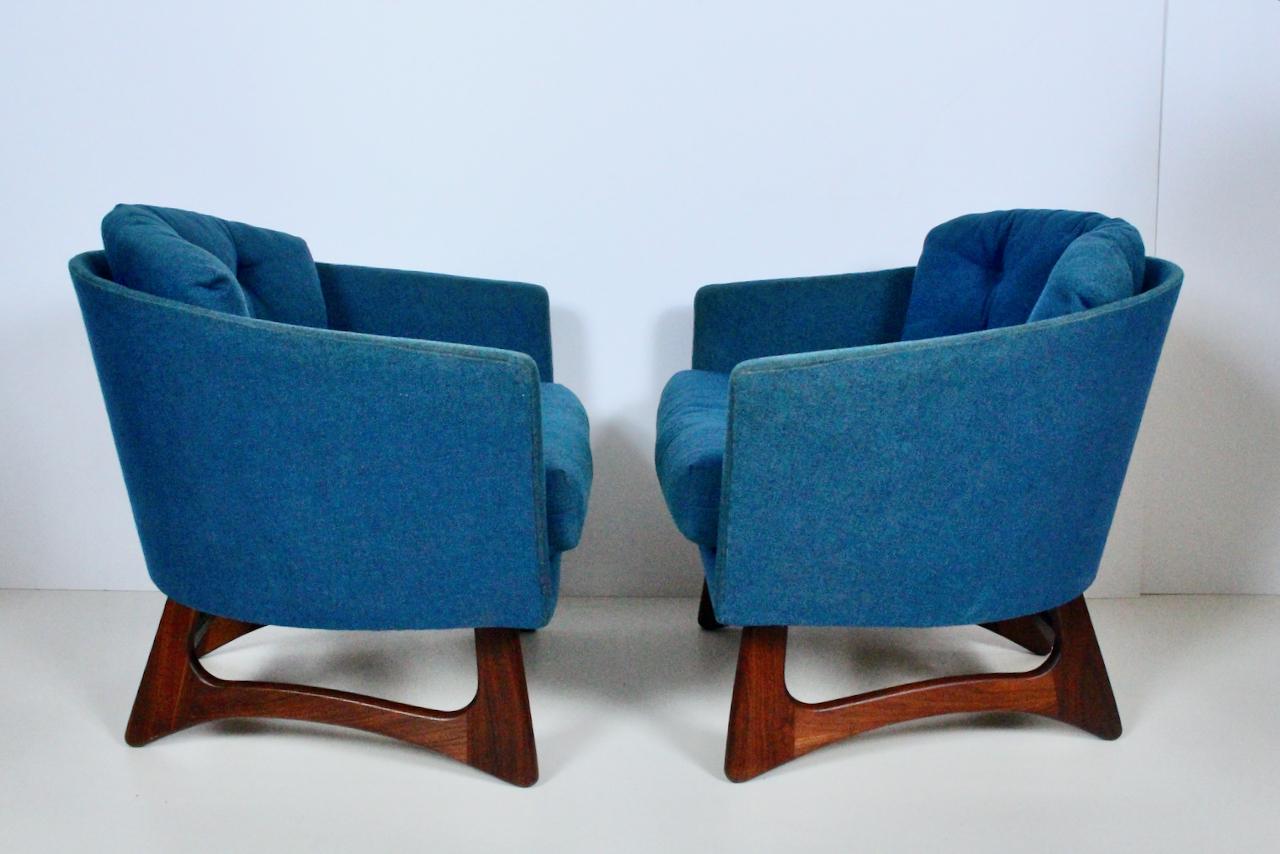American Pair Adrian Pearsall for Craft Associates Wide Barrel Club Chairs