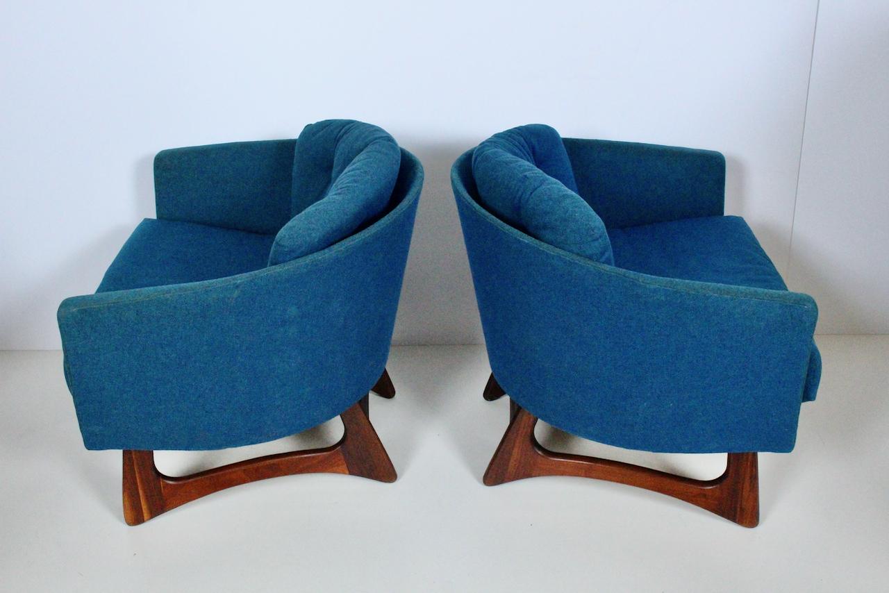 Upholstery Pair Adrian Pearsall for Craft Associates Wide Barrel Club Chairs