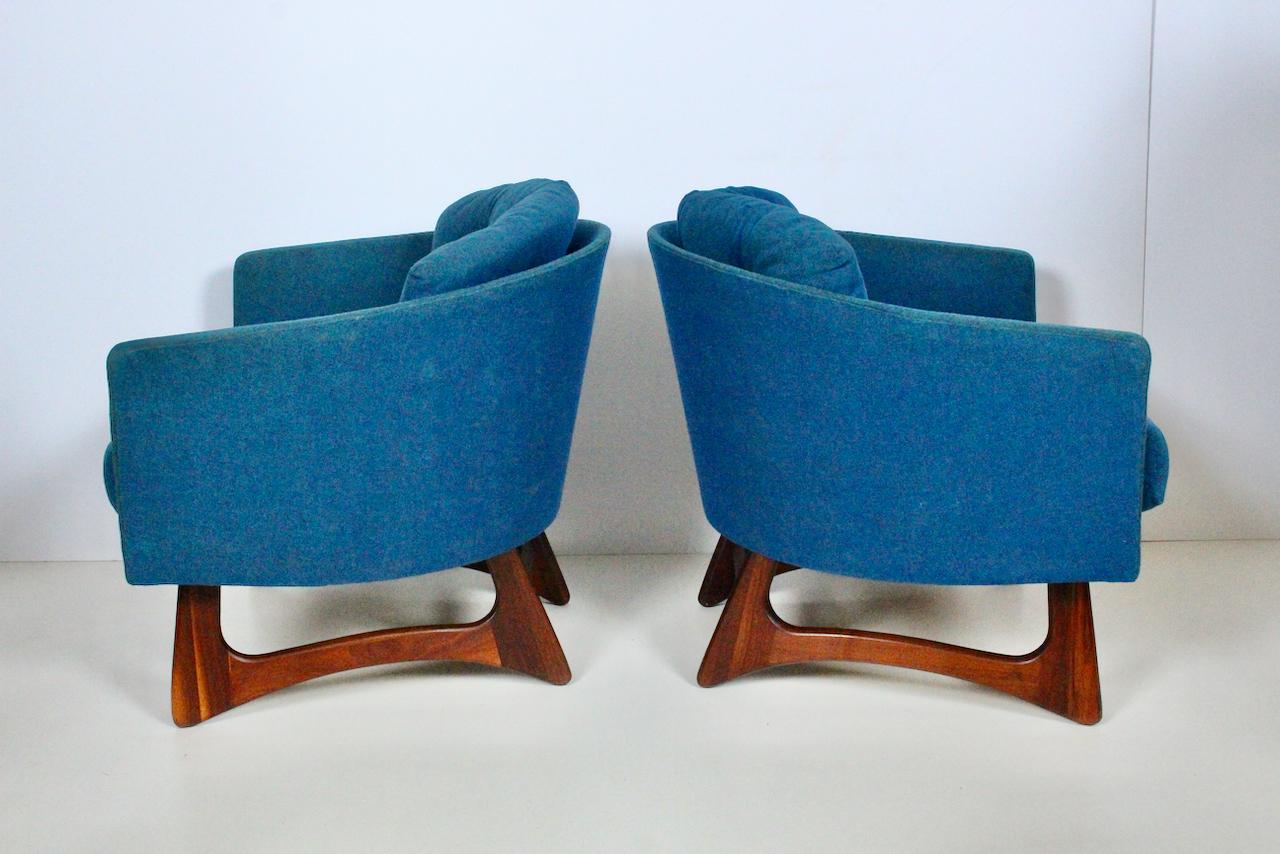 Pair Adrian Pearsall for Craft Associates Wide Barrel Club Chairs 1