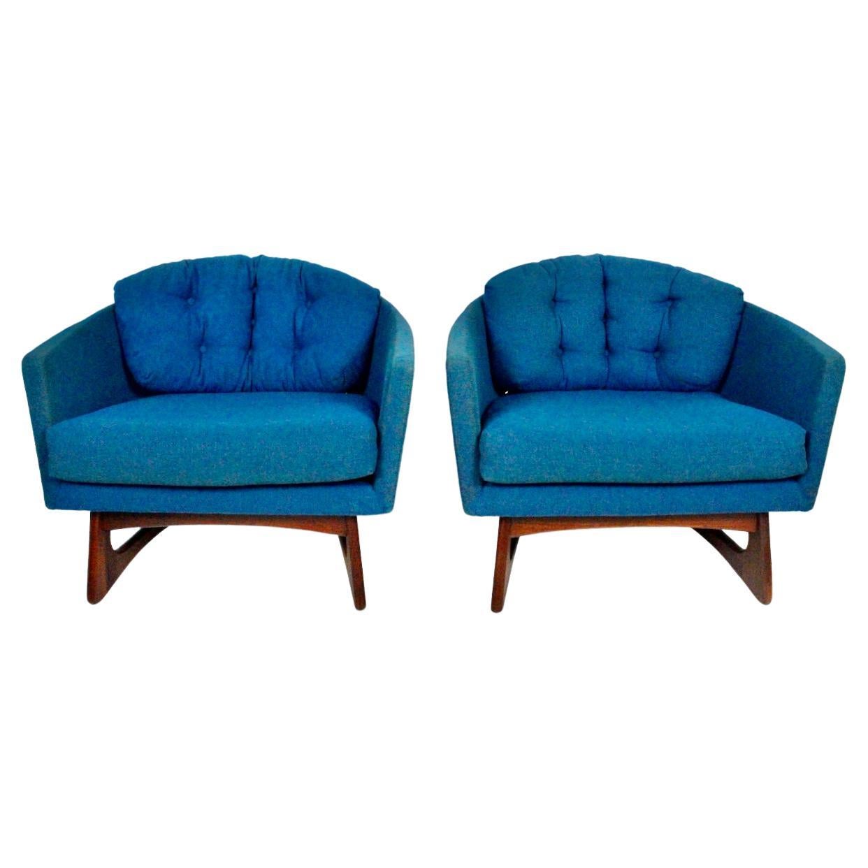 Pair Adrian Pearsall for Craft Associates Wide Barrel Club Chairs