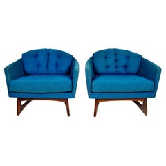 Pair Adrian Pearsall for Craft Associates Wide Barrel Club Chairs