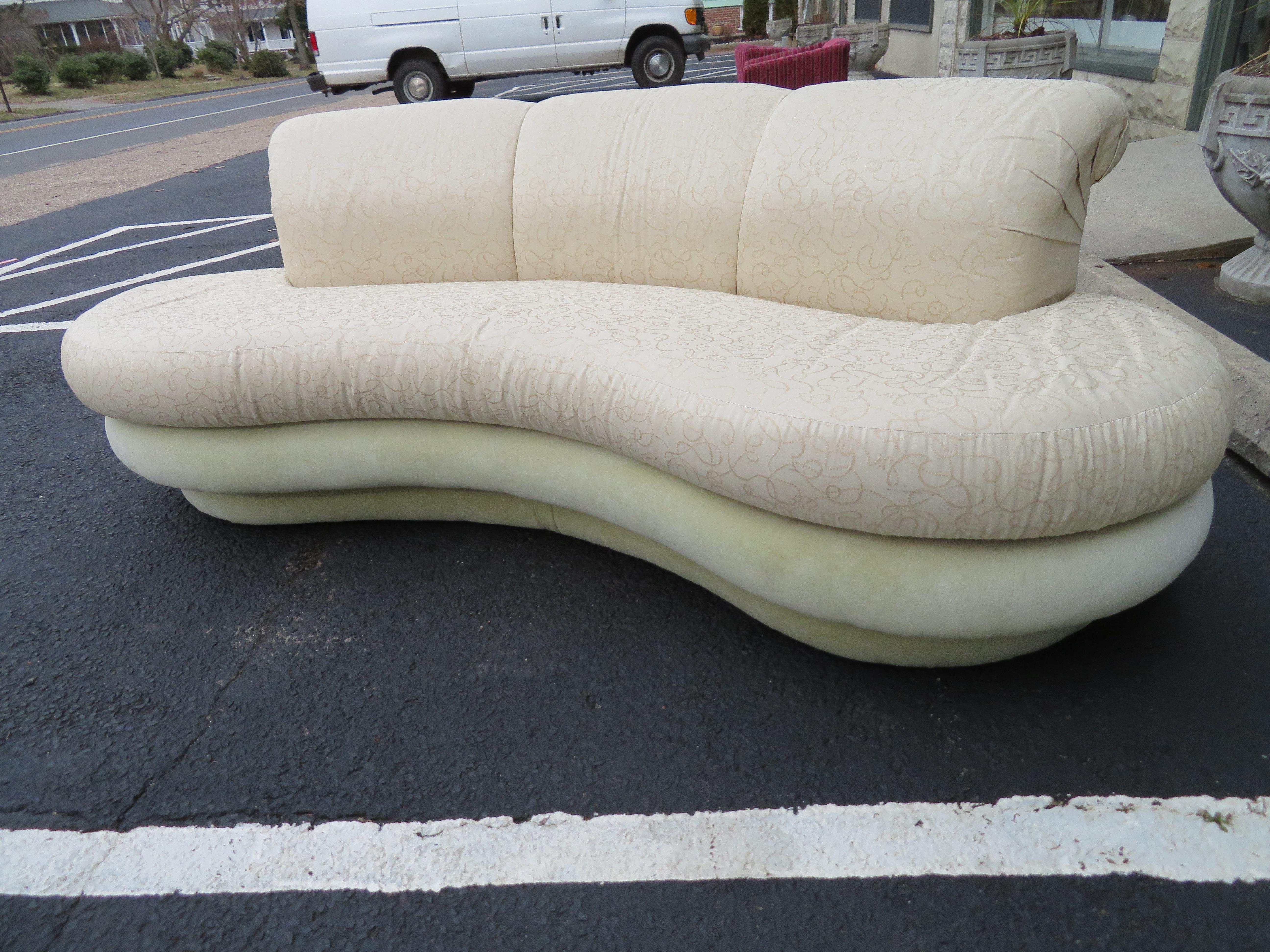 vintage kidney shaped sofa