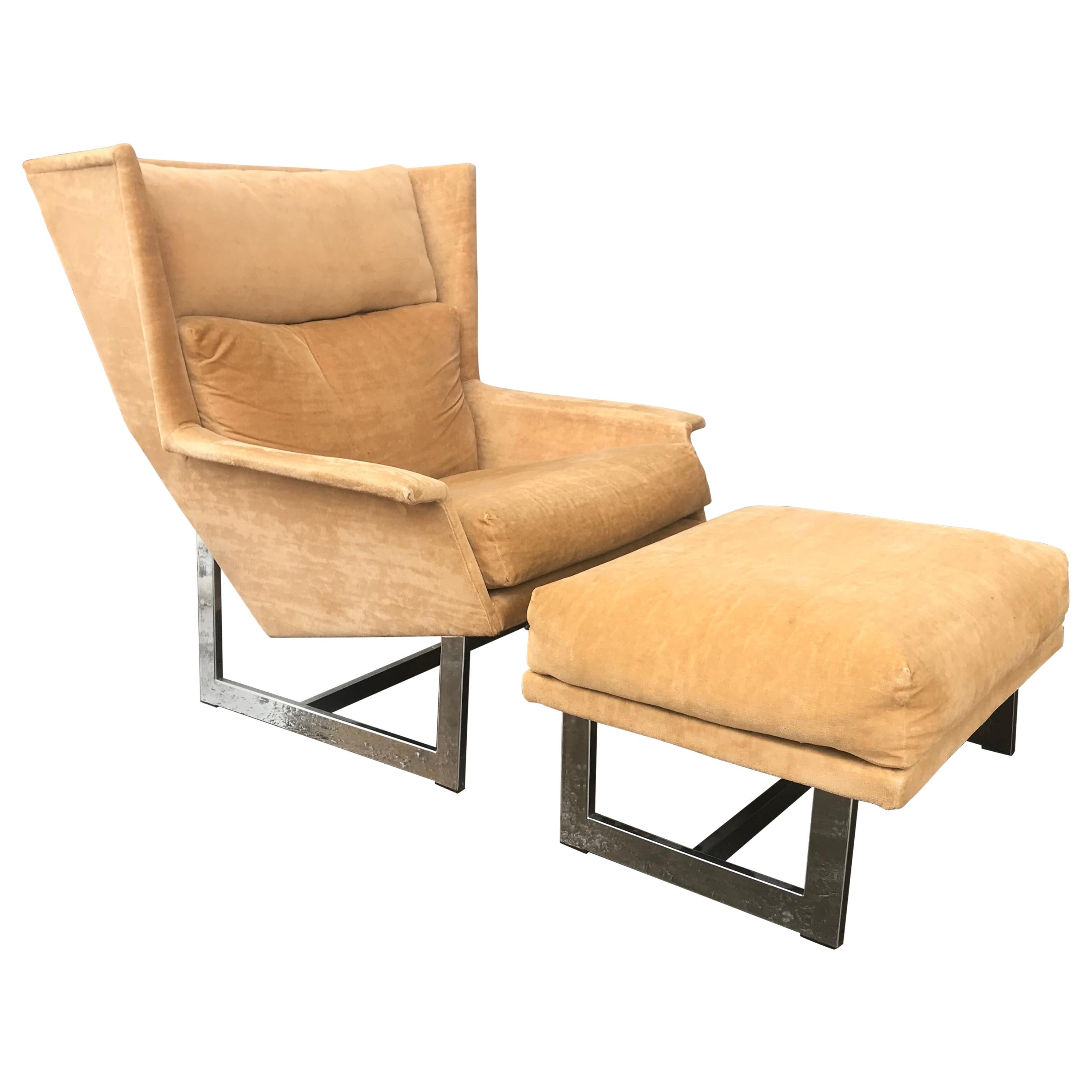 Pair of Adrian Pearsall Lounge Chairs / Ottomans, over Scale Dramatic Forms