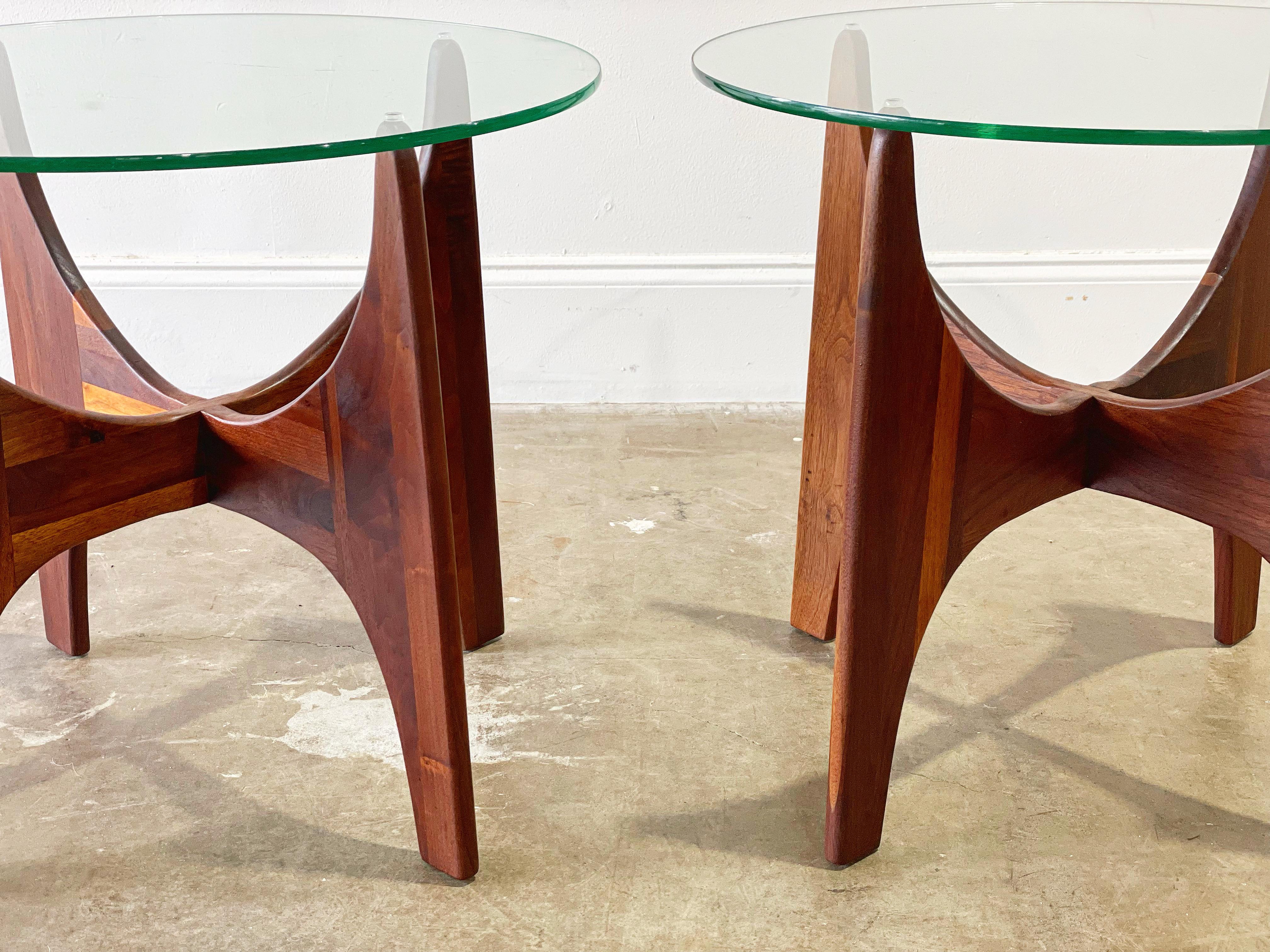 American Pair Adrian Pearsall Side Tables for Craft Associates, Walnut, Model 1924-T24